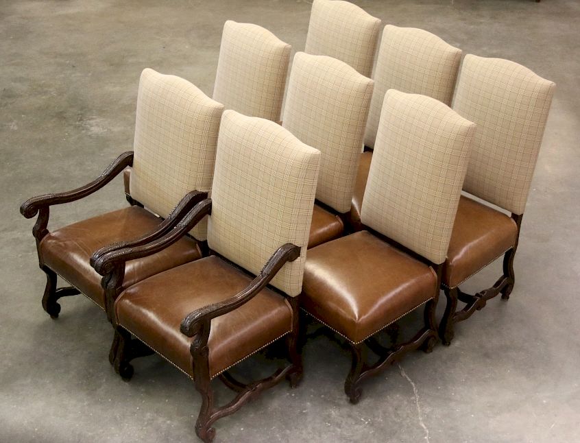 Appraisal: Ralph Lauren Leather Dining Chair Set For your consideration is