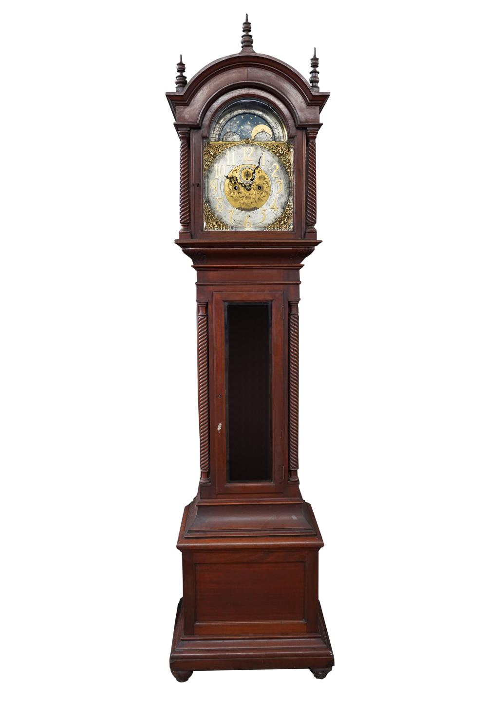 Appraisal: AMERICAN MAHOGANY TALL CASE CLOCKdial signed Theodore B Starr with