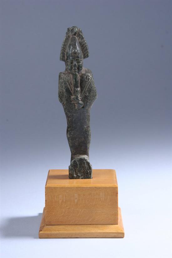 Appraisal: EGYPTIAN STEATITE FIGURE OF OSIRIS Late Period - B C