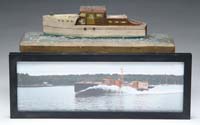 Appraisal: WATERLINE MODEL OF PERSONAL YACHT Antique small wood model having