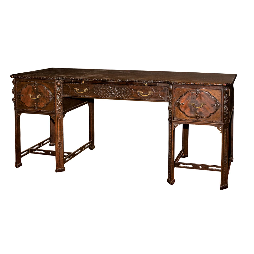 Appraisal: George III Style Mahogany Stained Desk Height inches width inches