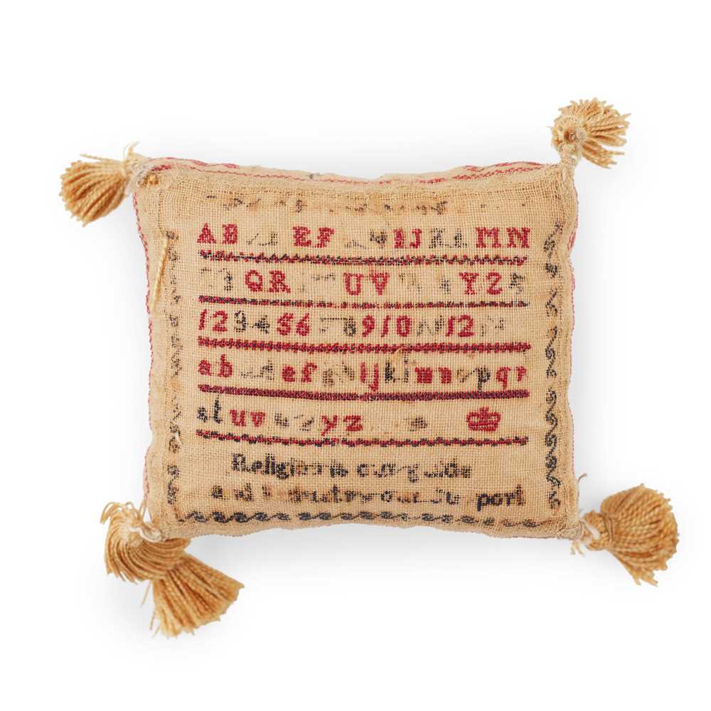 Appraisal: SMALL NEEDLEWORK ORPHANAGE PIN CUSHION EARLY TH CENTURY decorated with