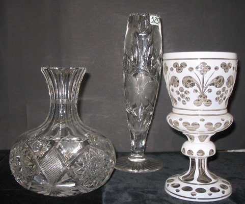 Appraisal: A GROUP OF CUT CRYSTAL ITEMS One is a Bohemian