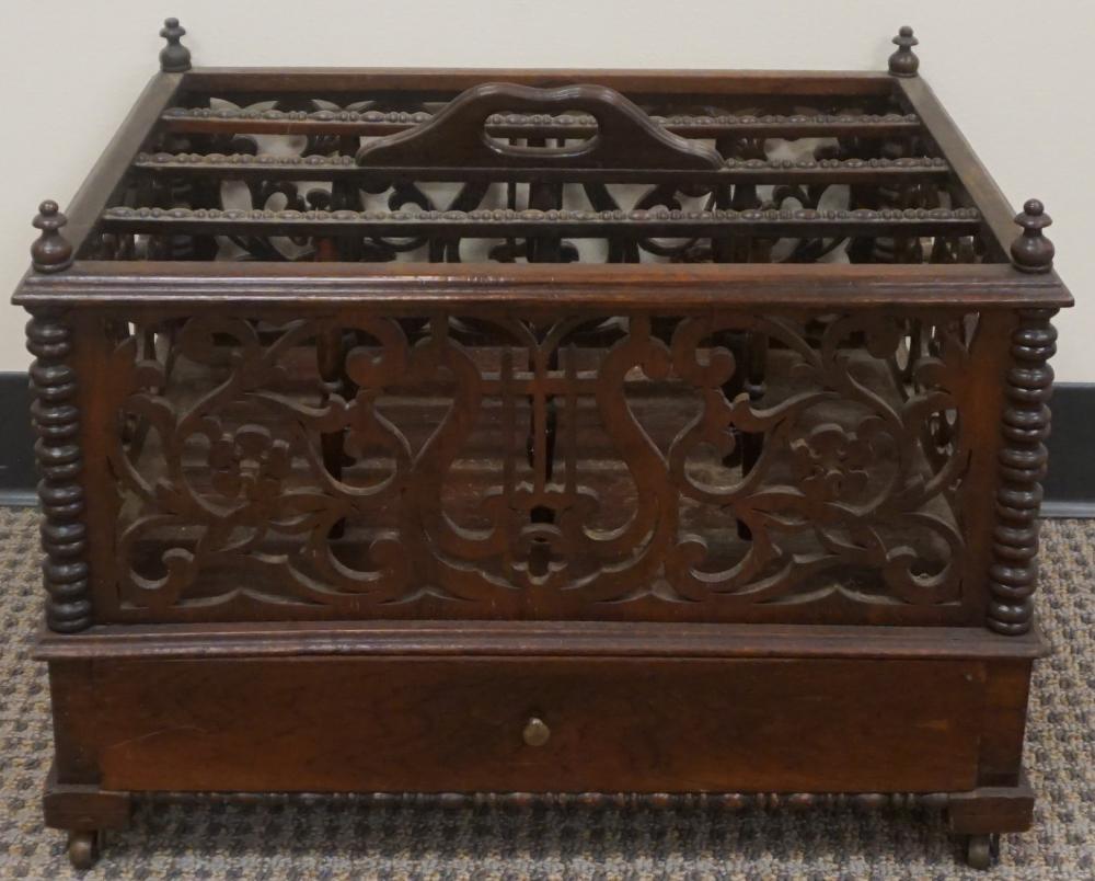 Appraisal: Victorian Carved Rosewood Canterbury x x in x x cm