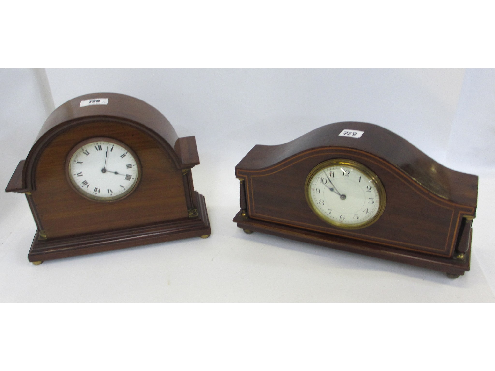 Appraisal: Two Edwardian mahogany cased mantel clocks