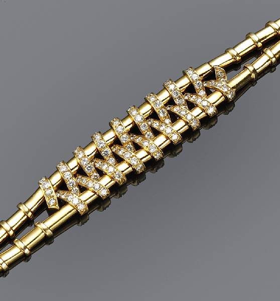 Appraisal: A diamond and eighteen karat gold bracelet Jos Hess signed