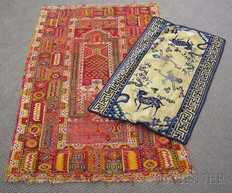 Appraisal: Two Oriental Rugs th century one Anatolian Prayer ft in