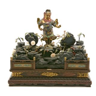 Appraisal: An Unusual Cloisonn Enamel Figure of Zhong Kui with Embellished