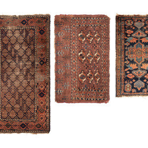 Appraisal: Three Persian Wool Area Rugs Early th Century Largest feet