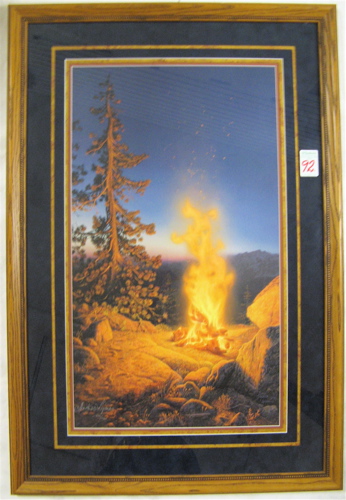 Appraisal: STEPHEN LYMAN COLOR LITHOGRAPH Oklahoma - titled Sunset Fire by