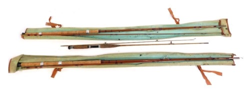 Appraisal: Two split cane fishing rods in canvas bags