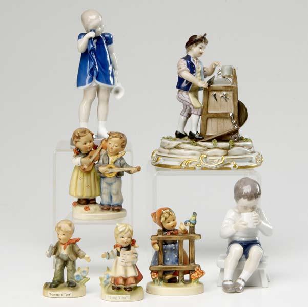 Appraisal: EUROPEAN PORCELAIN Seven pieces two Danish figural groups of children