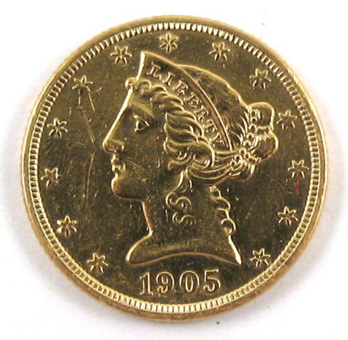 Appraisal: U S FIVE DOLLAR GOLD COIN Liberty head type -S