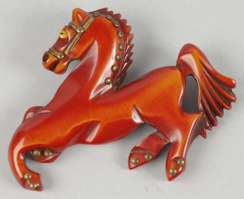 Appraisal: Bakelite Running Horse Pin Condition Excellent Size x