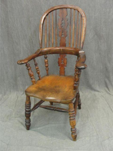 Appraisal: th Cent High Back Spindle Back Arm Chair Signed CT