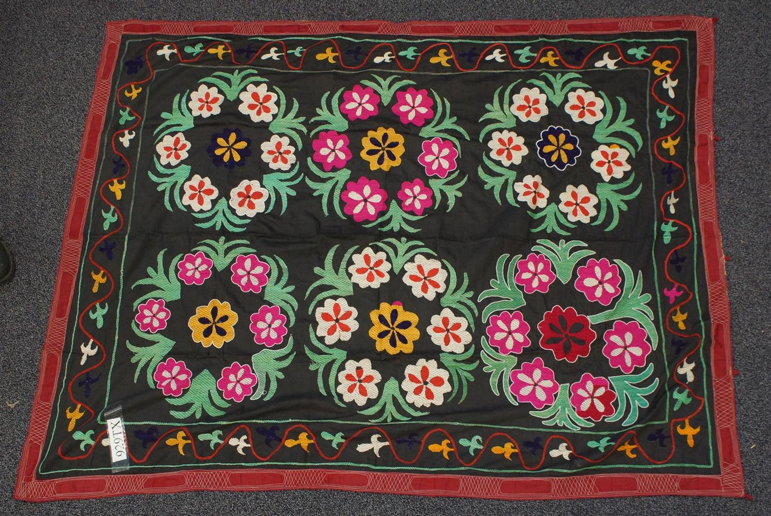 Appraisal: Suzani th th Century Central Asia silk and cotton one