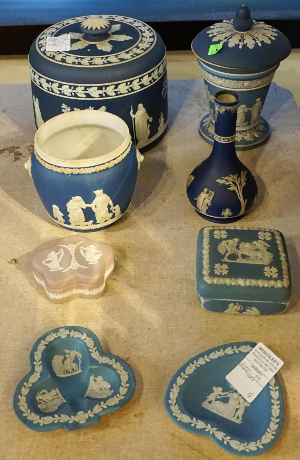 Appraisal: Collection of Eight Assorted Wedgwood Jasperware Articles Including Cloche H