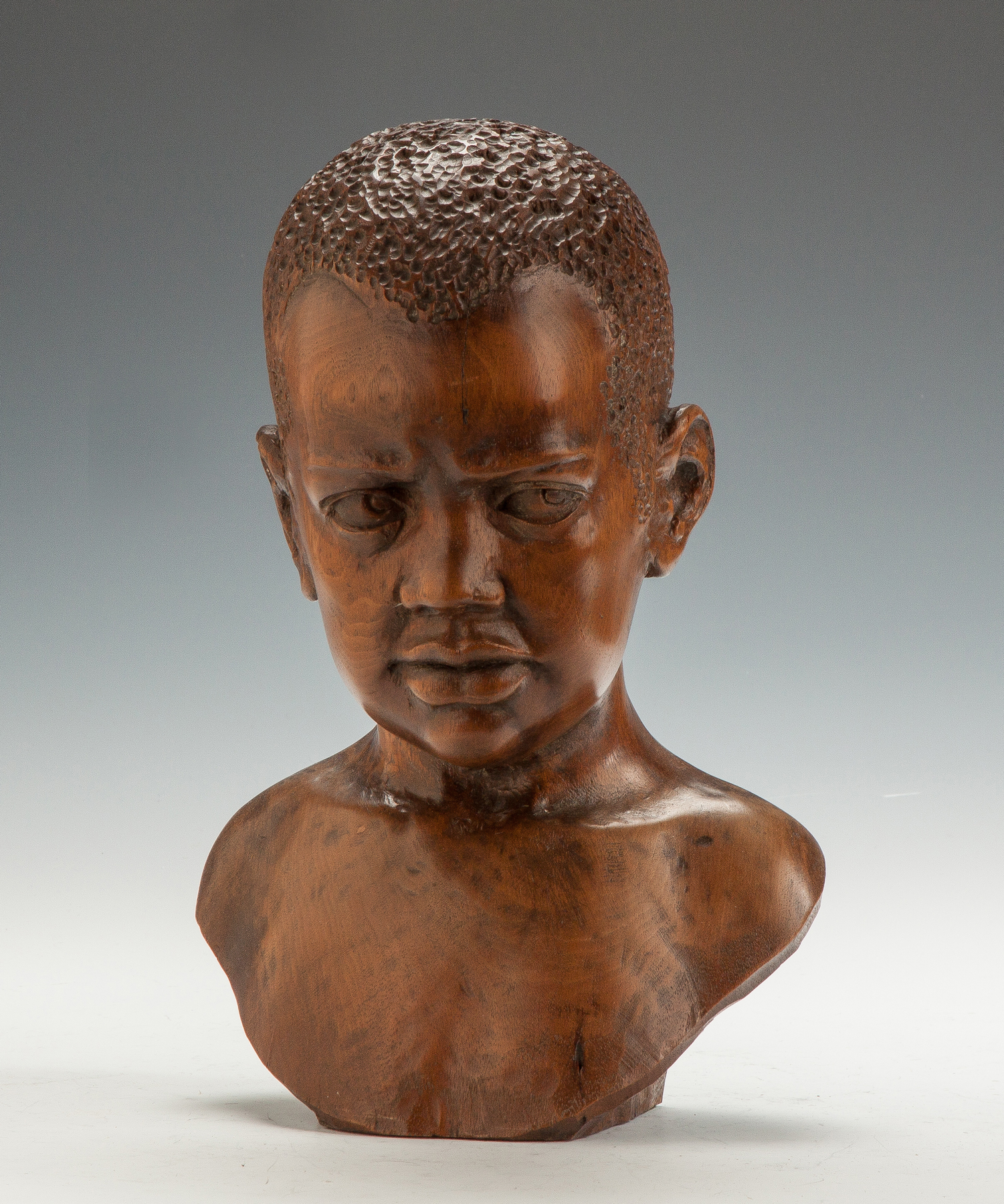 Appraisal: Edward Chesney American - Carved Hardwood Bust Sgn Chesney