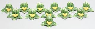 Appraisal: Capodimonte Lemon Leaves Place Card Holders Each individually hand-crafted in