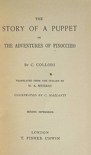 Appraisal: COLLODI CARLO CARLO LORENZINI - The Story of a Puppet