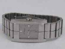 Appraisal: A stainless steel tank style watch with sweep second and