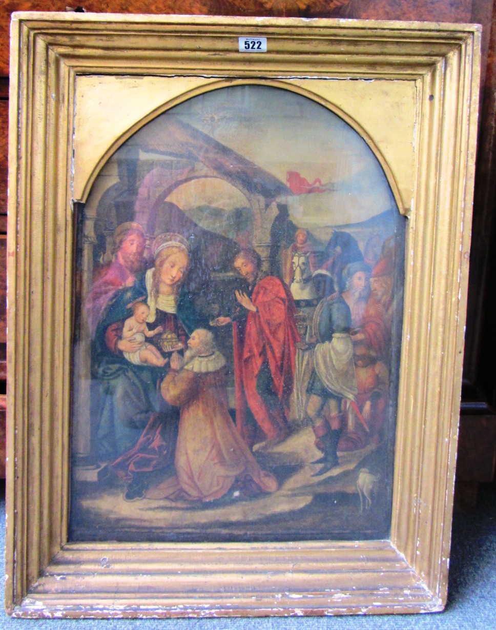 Appraisal: Flemish School th century The Adoration of the Magi oil