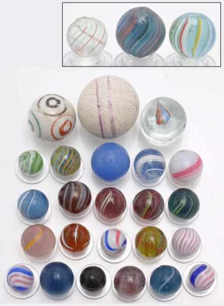 Appraisal: Lot of Handmade Marbles Description Includes peppermint swirls one Joseph's