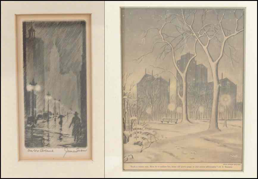 Appraisal: JAMES SWAN - ON THE AVENUE Etching together with a