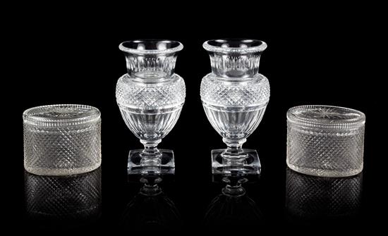 Appraisal: Sale Lot A Pair of Baccarat Cut Glass Urns th