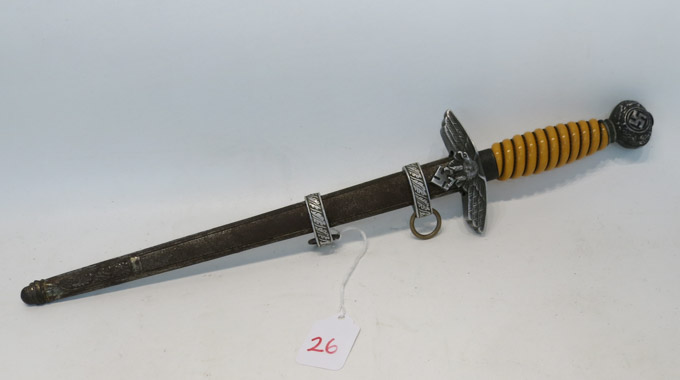 Appraisal: GERMAN WORLD WAR TWO LUFTWAFFE OFFICERS DAGGER second pattern with