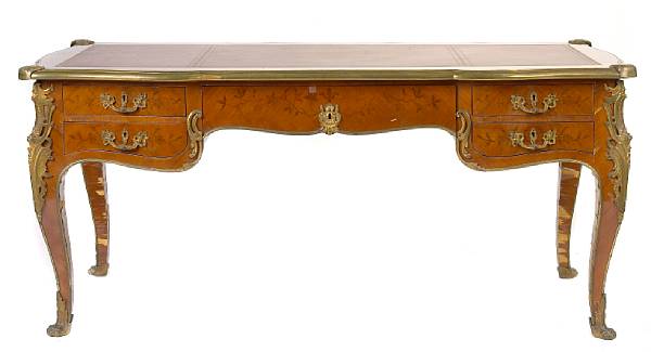 Appraisal: A Louis XV style gilt bronze mounted and marquetry bureau