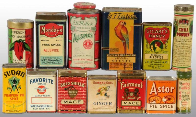 Appraisal: Lot of Spice Tins Description Nice grouping with various sizes