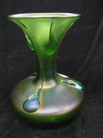 Appraisal: Loetz Art Glass Vase Applied Tadpolestyle decoration on iridescent green