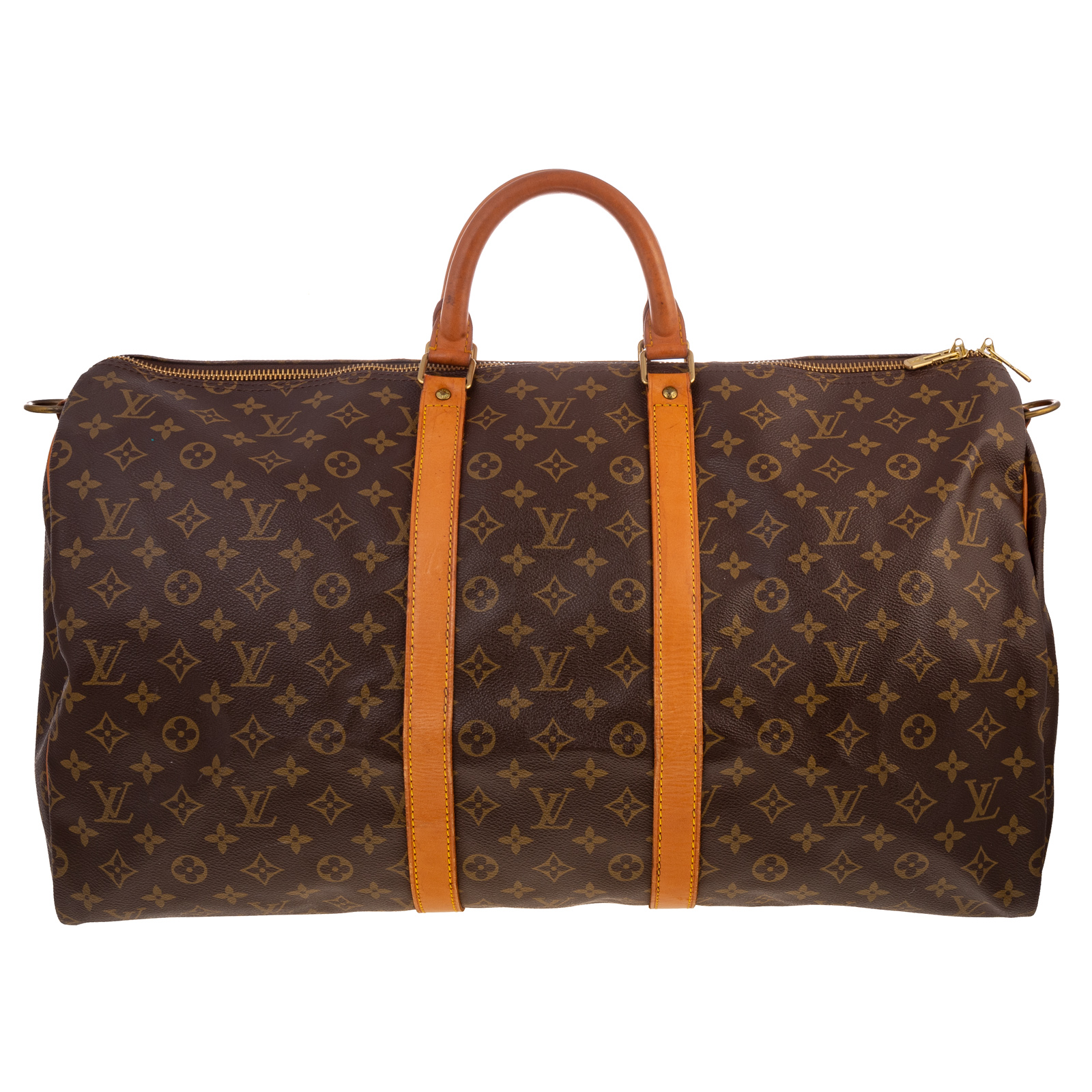 Appraisal: A LOUIS VUITTON MONOGRAM KEEPALL BANDOULIERE A brown and tan