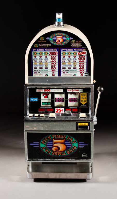 Appraisal: IGT '' Times Pay'' -cent electronic slot machine in chrome