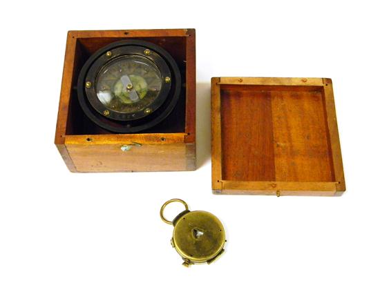 Appraisal: Two compasses Binnacle wet compass by A S Morse Co