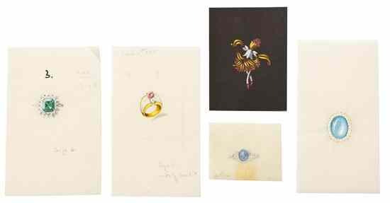 Appraisal: A Collection of Jewelry Designs attributed to Cellino consisting of