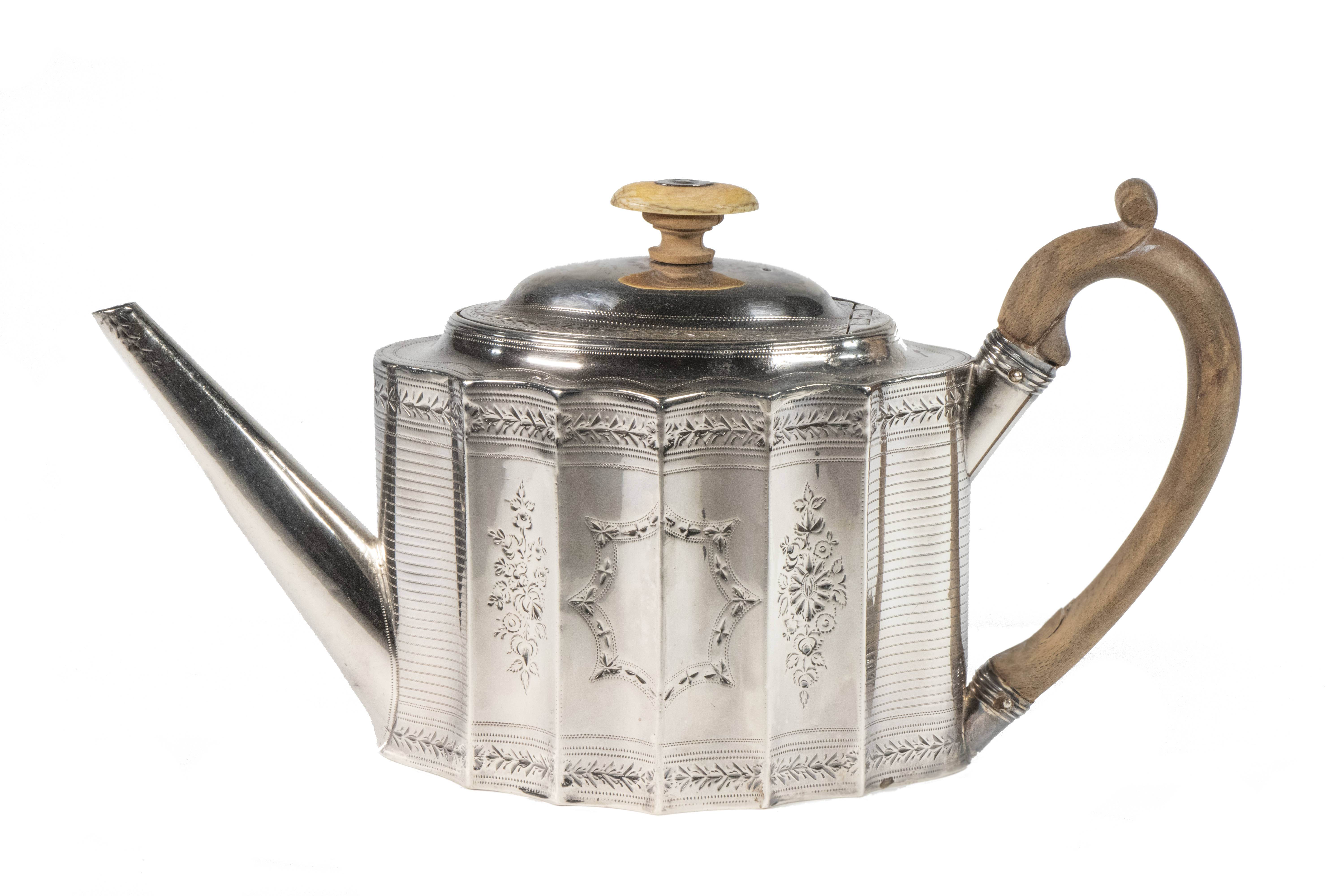 Appraisal: GEORGE III SILVER TEAPOT English Sterling Teapot by Crispin Fuller