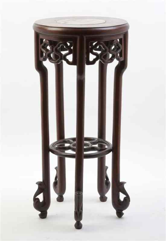 Appraisal: A Chinese Hardwood Side Table having a circular top with