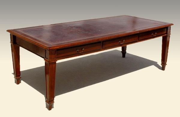 Appraisal: EDGLEY'S LARGE ENGLISH DRAWER OAK CONFERENCE TABLE Embossed leather top