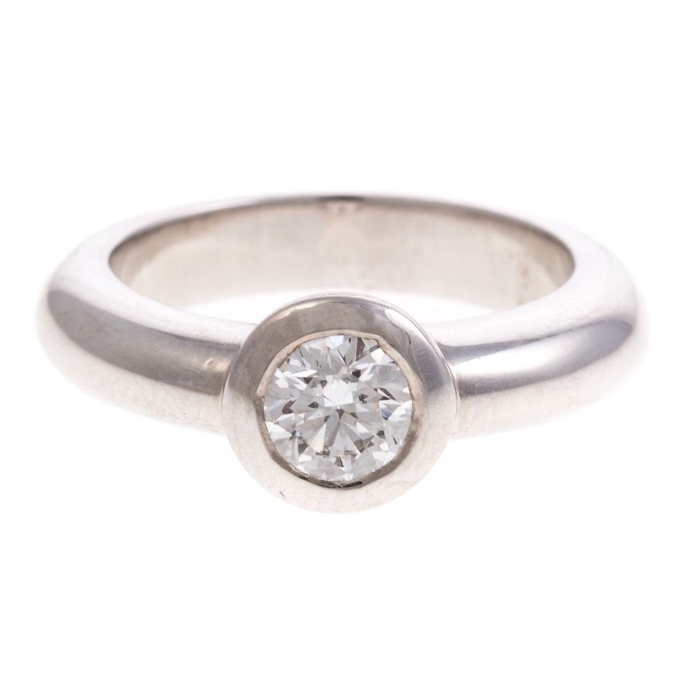 Appraisal: A Tiffany Co Bezel Set Diamond Engagement Ring K white