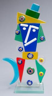 Appraisal: Abstract Figural Glass Sculpture Abstract figural sculpture comprised of several