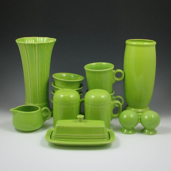 Appraisal: Fourteen pieces of Fiesta kitchen ware in Chartreuse including a