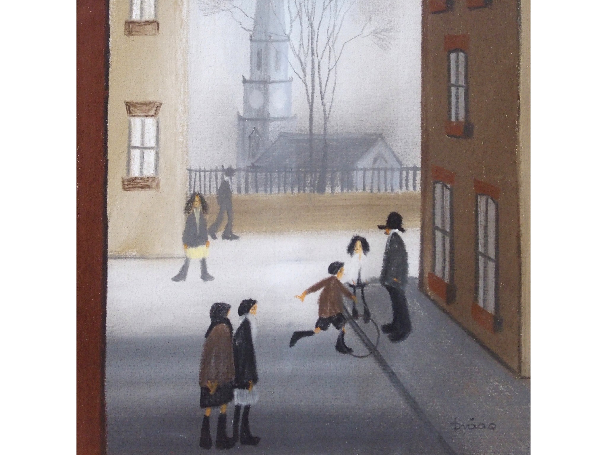 Appraisal: BRAAQ BRIAN SHIELDS British - BOY RUNNING WITH A HOOPPastel