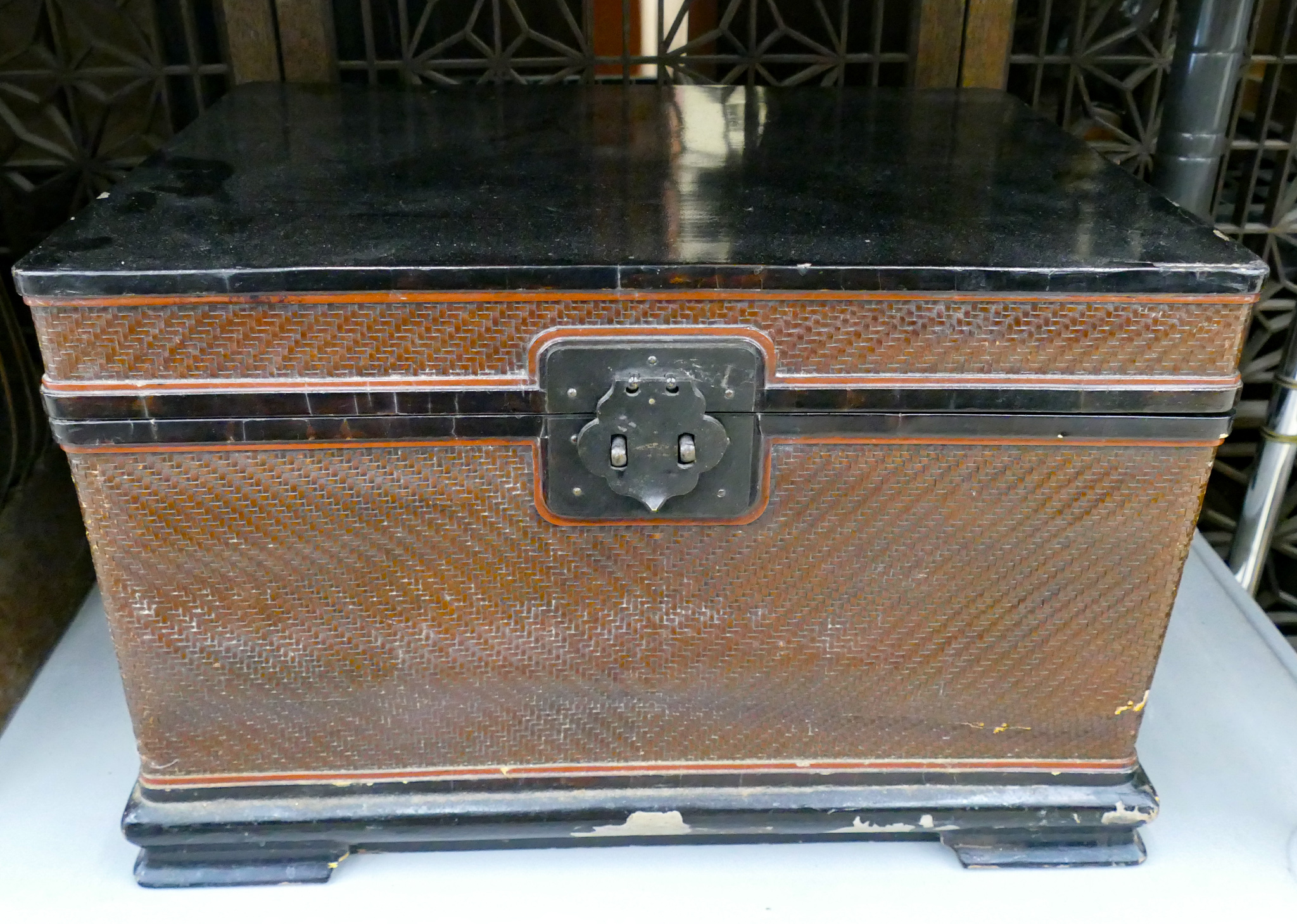 Appraisal: Meiji Japanese Lacquered Small Trunk ''x ''