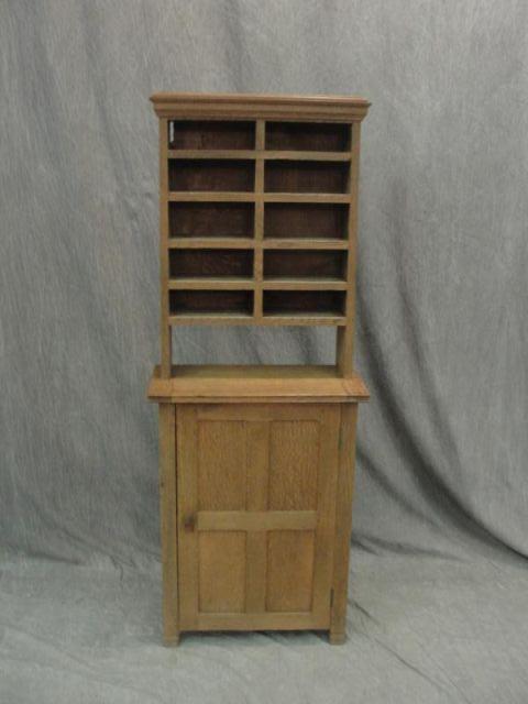 Appraisal: Arts and Crafts Step Back Cabinet Nice size with wood