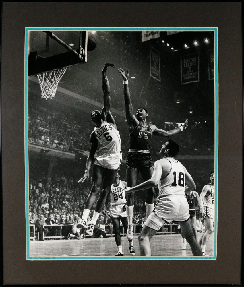 Appraisal: Bill Russell Wilt Chamberlain Black and White Photograph circa Bill