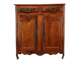 Appraisal: Carved Oak French Provincial Tall Oak Buffet Continental late th