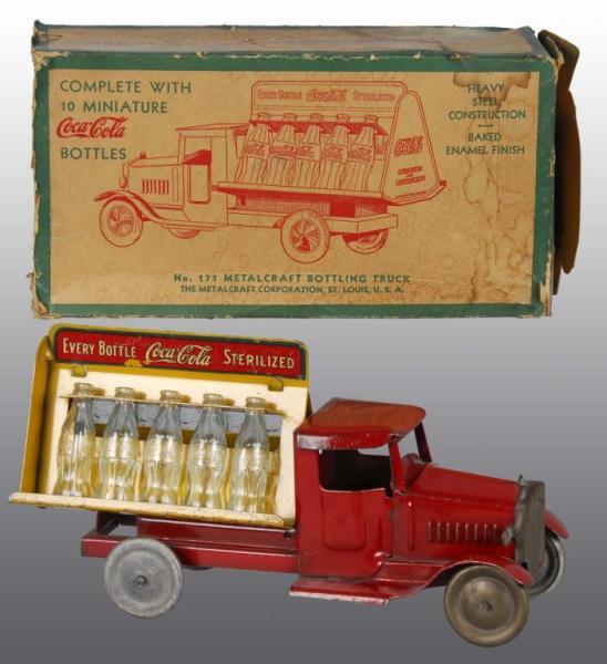 Appraisal: Pressed Steel Metalcraft Coca-Cola Truck Toy Description American Non-rubber tires