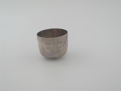 Appraisal: A Victorian tumbler cup inscribed on one side 'Carolo G